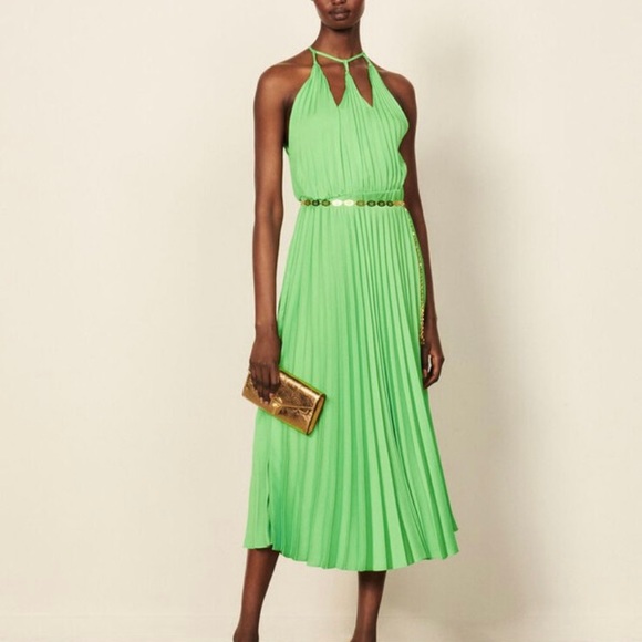 Sandro - Long Pleated Dress - Picture 2 of 2